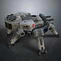 Turret Turntable Railgun Sci-fi Tower Defense Game Tower Defense Sci-fi Turret Game Turret Game Battery 3d model