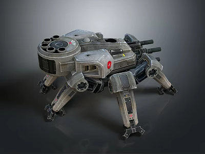 Turret Turntable Railgun Sci-fi Tower Defense Game Tower Defense Sci-fi Turret Game Turret Game Battery 3d model