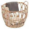 Stylish Wicker Storage Baskets and Rolling Trolley for Daily Washing Essentials with Towels Toiletries