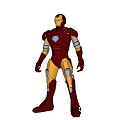 Iron Man Superhero Character With Red And Gold Armor Suit And Chest Reactor
