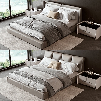 Modern Double Bed 3d model