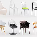 Modern Accent Chairs With Transparent Acrylic Design Various Colors And Sleek Bases