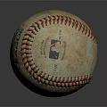 Vintage Worn Baseball Sports Equipment With Red Stitching And Leather Surface