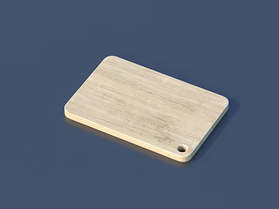Light Colored Bamboo Cutting Board With Textured Surface And Hanging Hole 3d model