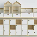 Modern Minimalist Bookcase Design With Open Shelves Closed Cabinets And Drawers