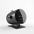 Sony Black Headphone Speaker With Round Transparent Panel And Digital Display Base Stand 3d model