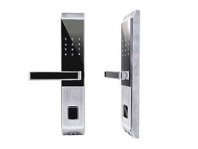 Smart Digital Door Lock With Fingerprint Scanner Keypad And Handle Design 3d model