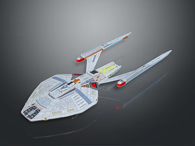Futuristic Sci-Fi Spaceship Model With Detailed Wing Structure And Engine Features 3d model