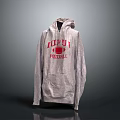 Gray Hoodie With Red JUDU FOOTBALL Print For Casual Daily Wear