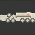 White Military Fuel Tanker Vehicle With Multiple Wheels And Tank Structure