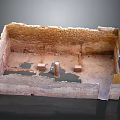 Ancient Building Ruins With Brick Walls And Stone Floor Remains Structure