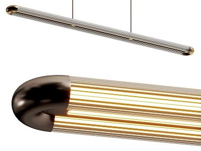 Sleek Modern Linear Pendant Light With Metallic Tubes And Bright Illumination For Contemporary Interiors 3d model