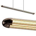 Sleek Modern Linear Pendant Light With Metallic Tubes And Bright Illumination For Contemporary Interiors