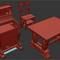 Vintage Wooden Table and Chair Set with Classic Design for Retro Home Decor