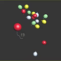 Shiny Colorful Balloons Display With Metal Pump And Multiple Colors On Dark Background