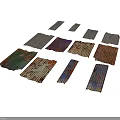 Colorful Decorative Tiles With Vibrant Multicolored Patterns Arranged On White Background