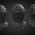 Medieval Chainmail Helmets With Leather Trim For Historical Protection Gear