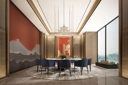 New Chinese-style private room 3d model