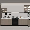 Modern Kitchen Interior With Island Countertop Wooden Cabinets And Stainless Steel Appliances