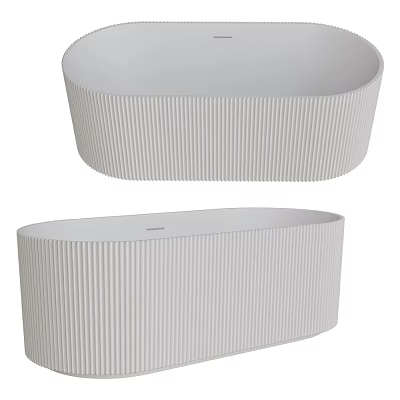 Modern Freestanding Bathtub With Elegant Vertical Striped Design For Bathroom Interior 3d model