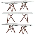 Modern Home Office Desk With Glass Tabletop And Crossed Metal Legs Design