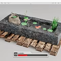 New Chinese style stone trough 3d model