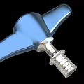 Medical Device With Blue Handle And Metal Threaded Precision Design Component
