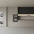 Modern Kitchen Sideboard Design With Cabinets Oven Appliances And Neutral Tones