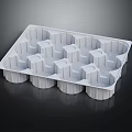 White Plastic Storage Tray With Hexagonal Compartments And Multiple Slots 3d model