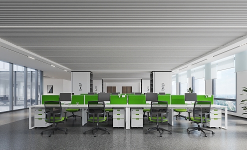 Modern Opening Office Space 3d model