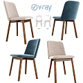 Modern Dining Chairs With Beige And Blue Fabric Seats Wooden Legs Design Blueprint