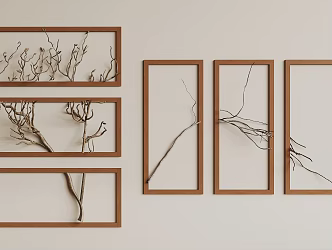 Modern dry branch wall decoration pendant 3d model