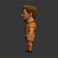 Cartoon Football Player In Orange Jersey Number 21 With Shorts And Socks