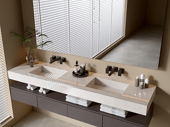 Modern Bathroom Cabinet Bathroom Counter Basin Bathroom Decoration Mirror Cabinet Sink 3d model