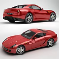 Red Ferrari Sports Car With Sleek Aerodynamic Body And Alloy Wheels