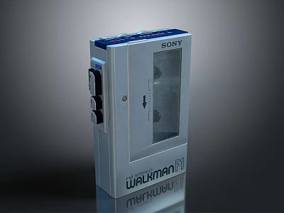 Sony Walkman Pro Manhattan Classic Portable Cassette Player With Silver Design 3d model