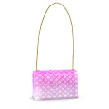 Pink Gradient Diamond Quilted Handbag With Gold Lock Clasp And Chain Strap 3d model