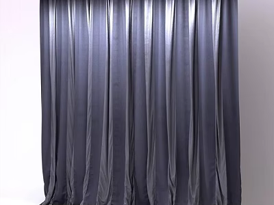 Dark Gray Curtain With Soft Silky Fabric And Elegant Drape For Home Decor 3d model