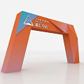 Orange Geometric Archway Structure with Modern Design for TOPVIEW Yuhui Center 3d model