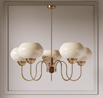 Cream wind chandelier 3d model