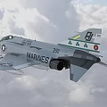 F4 fighter ghost f4p2 aircraft with cockpit with console 3d model