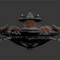 Gray And Red Sci Fi Spaceship Model With Streamlined Design And Detailed Structure