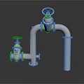 Silver Industrial Pipes With Mechanical Valves And Metal Structure Design