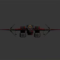 Futuristic Red And Yellow Spaceship With Sleek Design And Cockpit Details