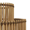 Natural Rattan Handwoven Layered Chandelier With Woven Details For Modern Home