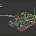 Military Tank 3D Model With Camouflage Design Cannon Turret And Tracks