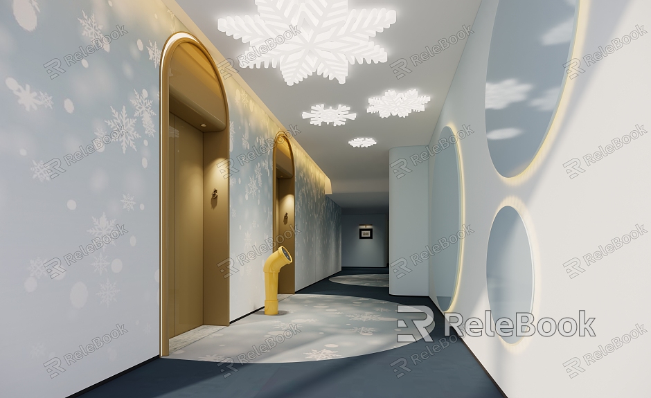 hotel porch aisle guest room aisle guest room aisle hotel elevator hall club elevator hall ice and snow theme hotel model