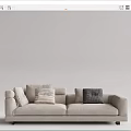 Modern double sofa multiplayer sofa 3d model