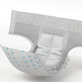 Soft Sanitary Pad With Gray Outer Layer White Absorbent Core And Blue Patterns 3d model