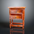 Vintage Wooden Nightstand With Two Drawers And Intricate Carved Legs Design